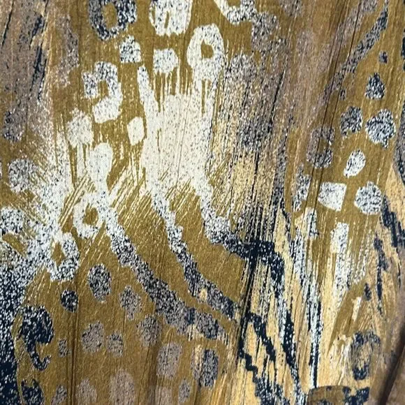 🐆 VTG 80s RABBIT RABBIT RABBIT DESIGNS ANIMAL CHEETAH PRINT DRAPE FRONT DRESS - Picture 9 of 12